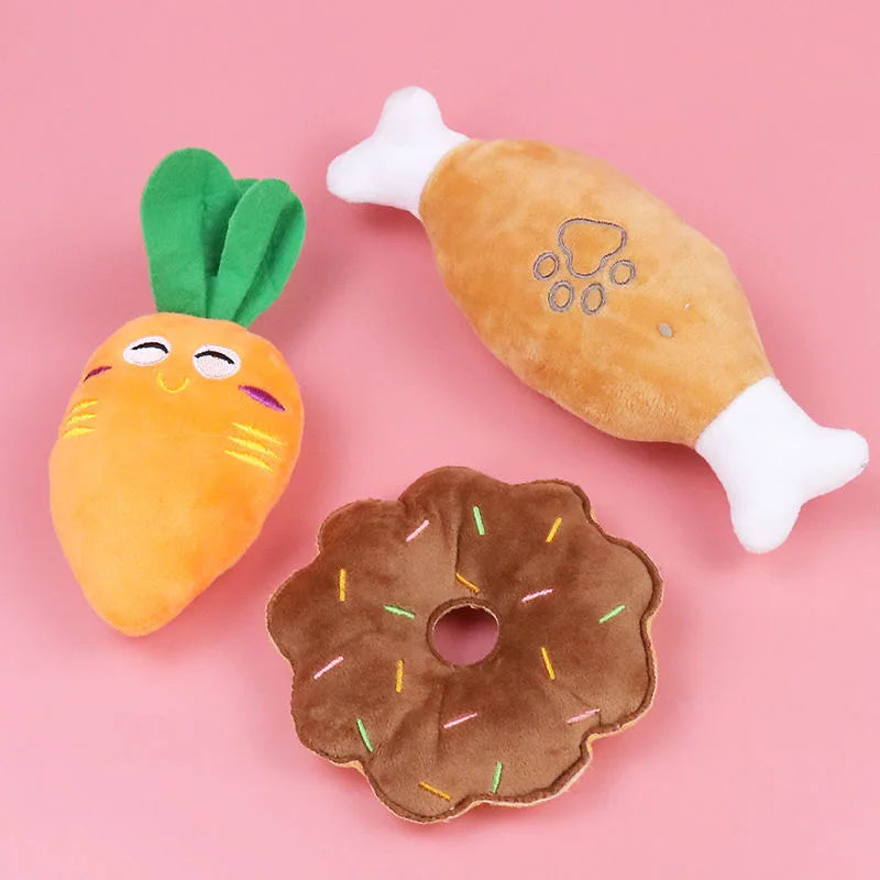 Plush Fruit-Shaped Dog Toy – Squeaky Chew Toy for Small & Medium Dogs, Teeth-Cleaning Pet Toy for Puppies and Cats