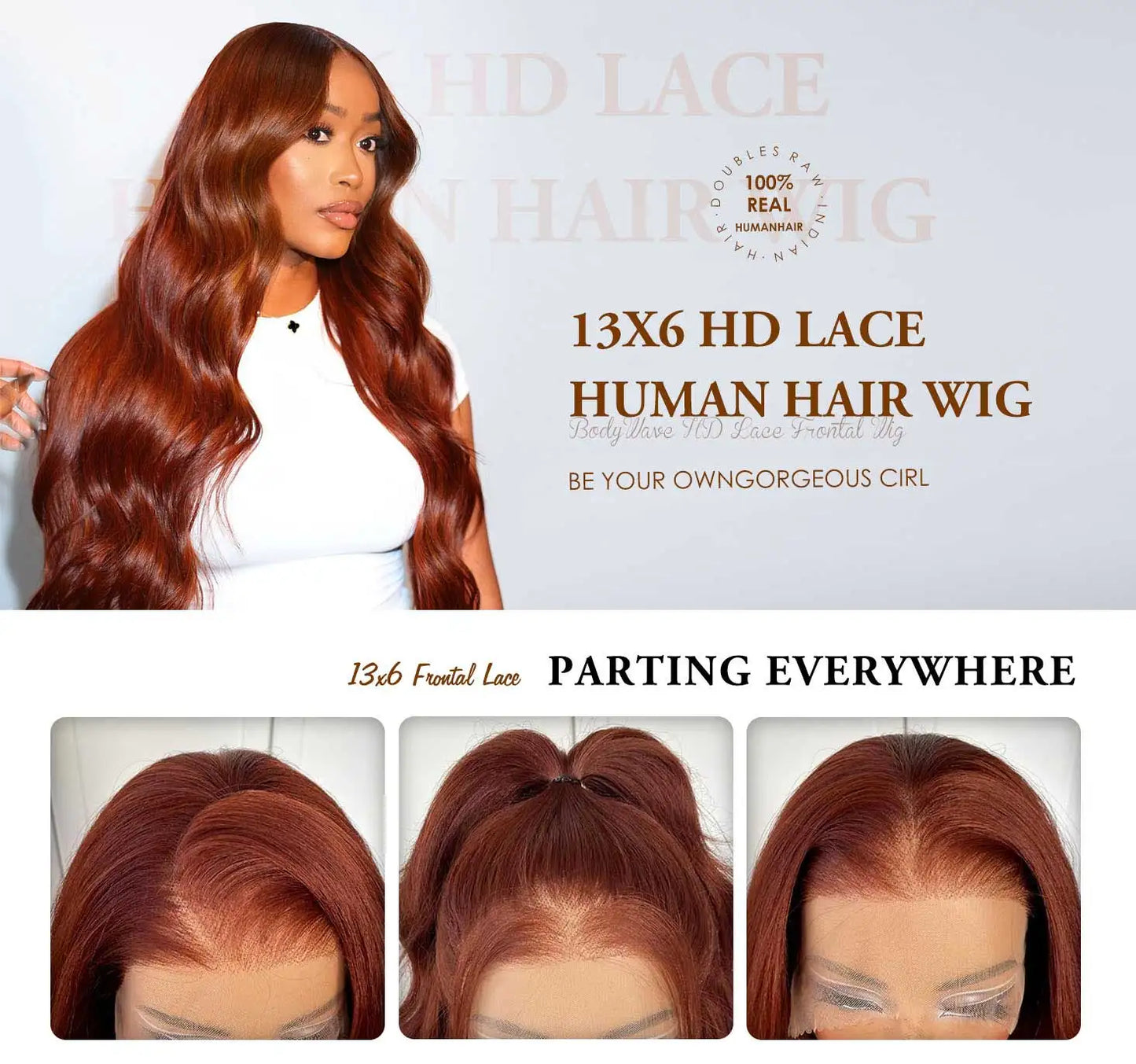 250 Density Reddish Brown 13x6 HD Lace Frontal Wig 30 36 40 Inch Colored 13x4 Body Wave Colored Lace Front Remy Human Hair Wig