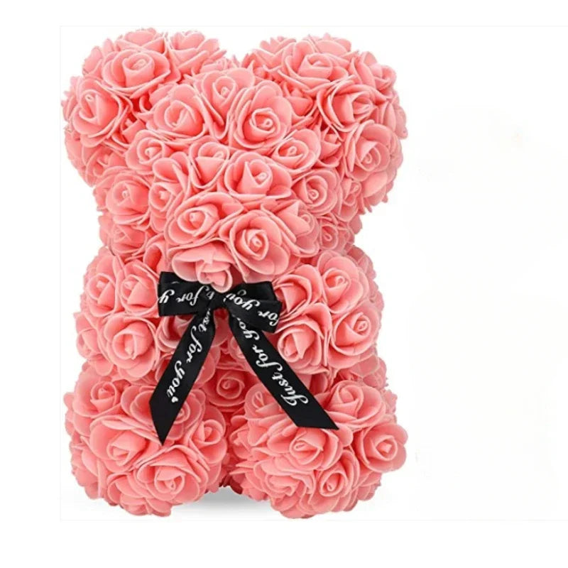 Flower Eternal Rose Teddy Bear for Mom Mother's Day Birthday Valentine's Day Anniversary Gifts & Decorations