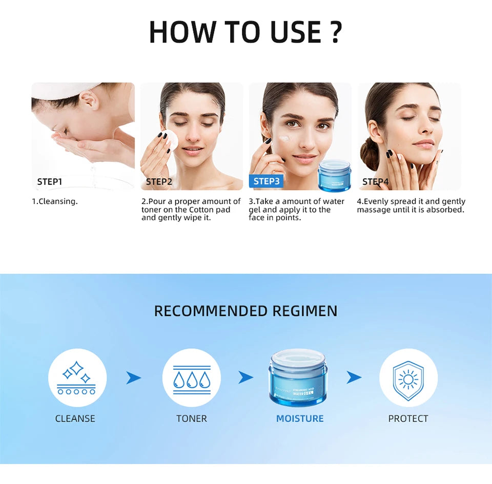 Hyaluronic Acid Gel Cream Hydrating Face Moisturiser