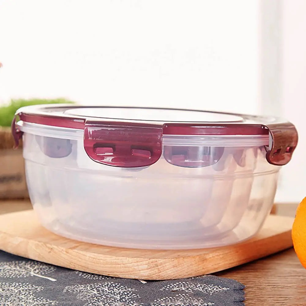 1/4Pcs Plastic Round Storage Box Safe Stackable Sealed Rectangular Food Containers with Lid Fresh-Keeping Box