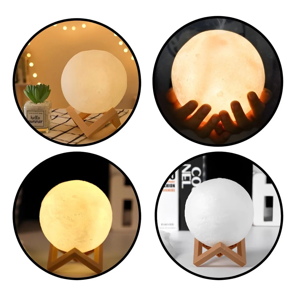 3D Print Battery Powered Moon Lamp LED Night Light Creative Touch Switch Moon Light For Bedroom Decoration Birthday Gift 6cm 8cm