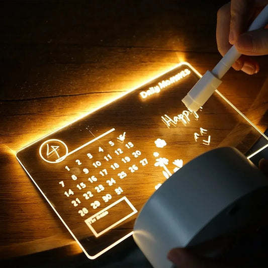 Handwritten Message Board LED Night Light USB Rechargeable Warm Light Kids Girlfriend Gift Home Decor Rewritable Note Pad Lamp