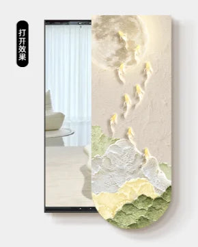 Bathroom Rectangle Mirror Organiser Creative Black Wall Mirror Bedroom Ornament Decorazioni Casa Home Furniture Accessories
