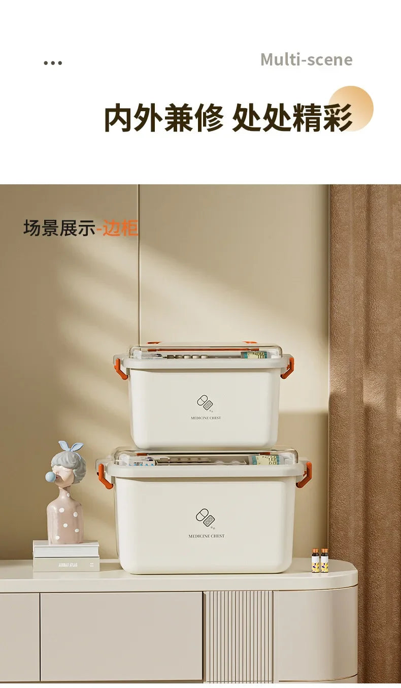 Large Capacity Portable Medicine Box First Aid Medical Kit