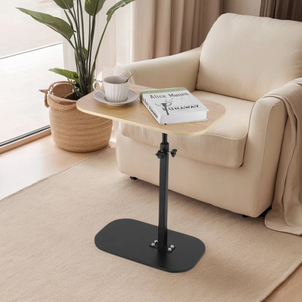C Shaped Side Table Portable Corner Table 360°Swivel & Flip Top C Shaped End Table for Couch Laptop Stand Coffee Drink Table