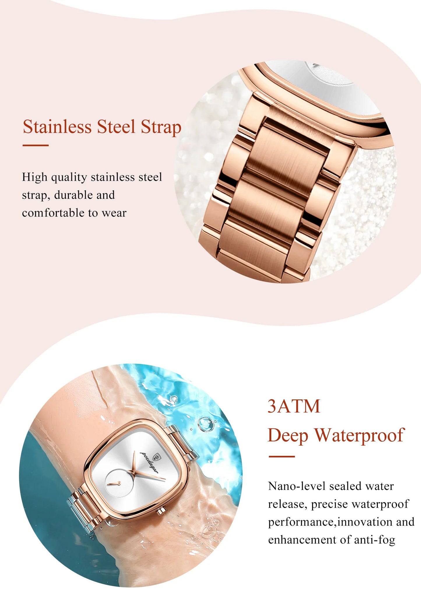 POEDAGAR Fashion Watch For Woman Waterproof Stainless Steel Quartz Couple Watches High Quality Ladies Wristwatch Girlfriend Gift
