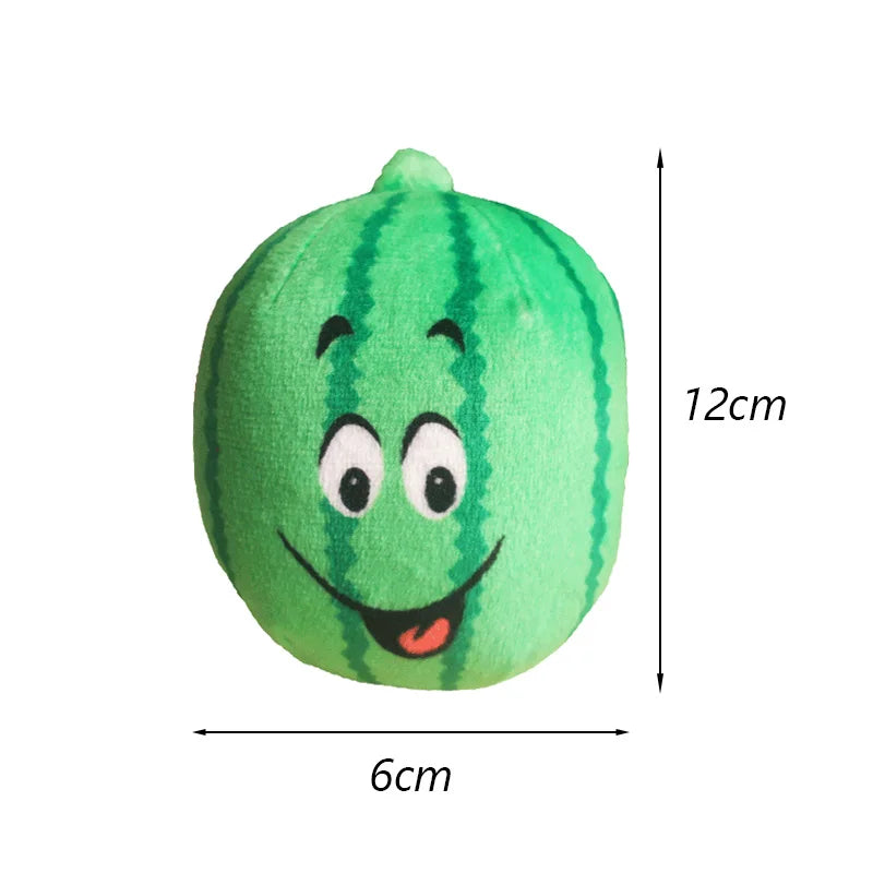 Plush Fruit-Shaped Dog Toy – Squeaky Chew Toy for Small & Medium Dogs, Teeth-Cleaning Pet Toy for Puppies and Cats