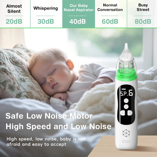 MAMIJOY Baby Electric Nasal Aspirator Nose Suction Device＆Food Grade Silicone Mouthpiece 6 Suction Modes and Soothing Music U94