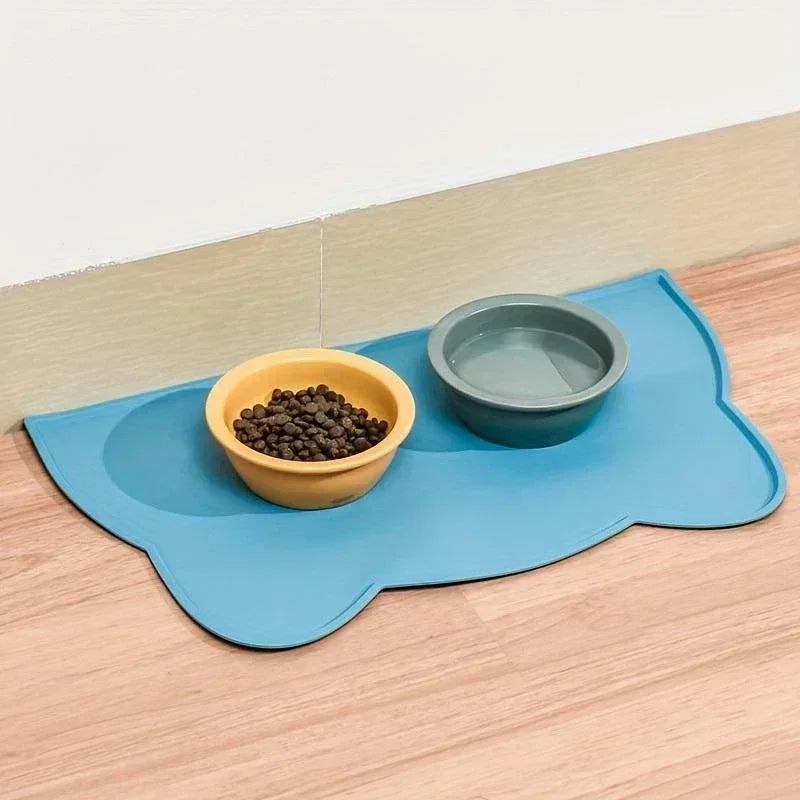 Silicone Pet Feeding Mat – Waterproof Non-Slip Placemat for Cat & Dog Food and Water Bowls, Easy to Clean Floor Protector