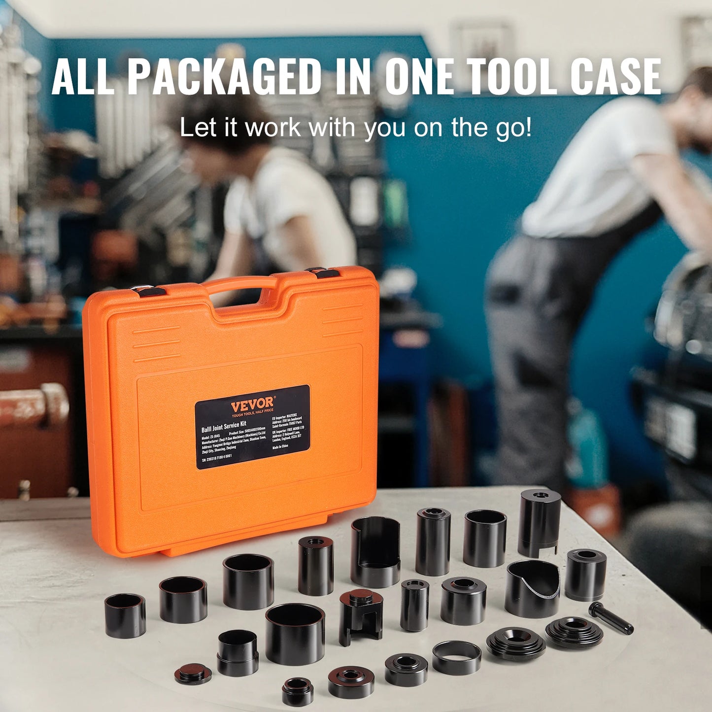 VEVOR 25 PCS Ball Joint Press Kit C-press Ball Joint Tools Steel Brake Anchor Pins Press and Removal Tools with Case