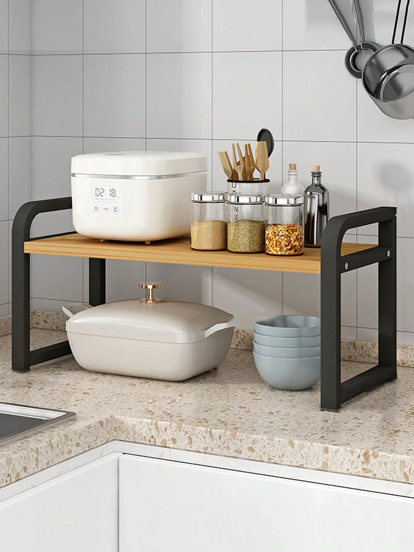Desk Shelf Organisers Desk Hutch for College Dorm Desk Top Bookshelf for Desk Multi-Layer Storage Shelf Display Rack for Home