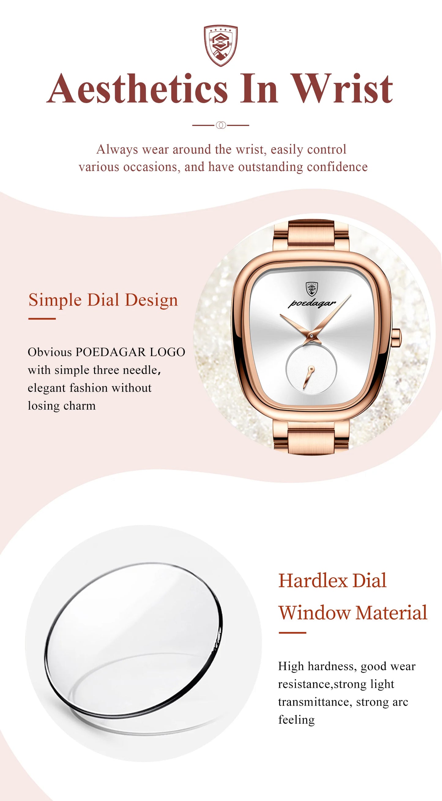 POEDAGAR Fashion Watch For Woman Waterproof Stainless Steel Quartz Couple Watches High Quality Ladies Wristwatch Girlfriend Gift
