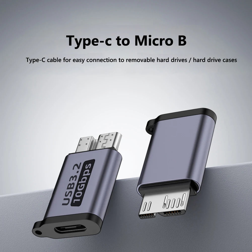 USB TYPE-C To Micro B HDD Adapter USB3.1 Gen2 10Gbps 7.5W Micro B to USB C 3.1 Adapter for Hard Drive Cable External SSD HDD