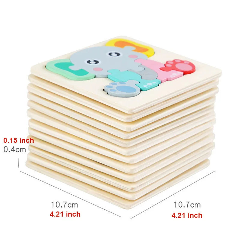 Kids Colorful Cartoon Animals 3D Puzzles Games