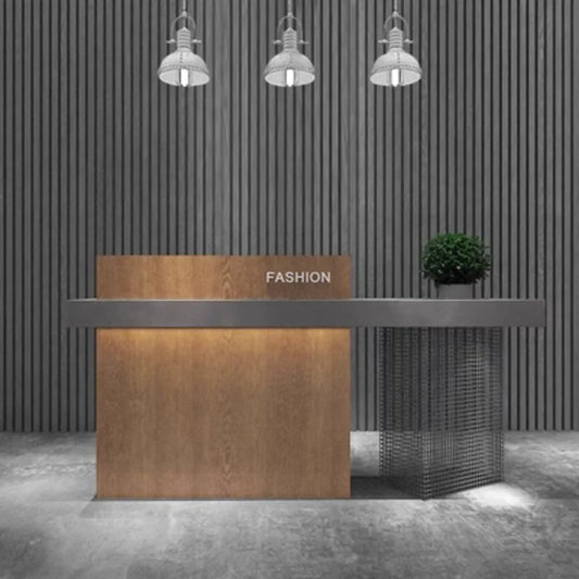 Counter commercial, store small simple beauty salon front desk reception desk