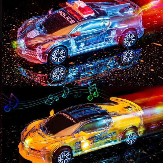 Children Toys Cars Cool Universal Wheel Toy Car with Sound Electric  Inertial Toy Sports Car Glowing Toy Car Kids Boy Toys Gift