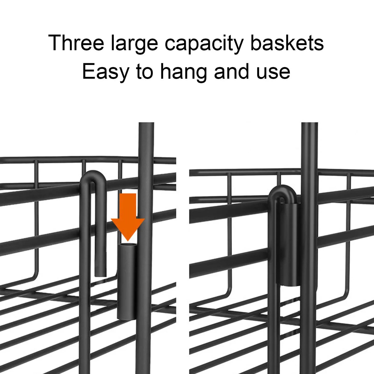 Hanging Shower Organizer High Carbon Steel Minimalist Modern Multi Layer Over Head Shower Caddy for Shampoo Body Wash Soap