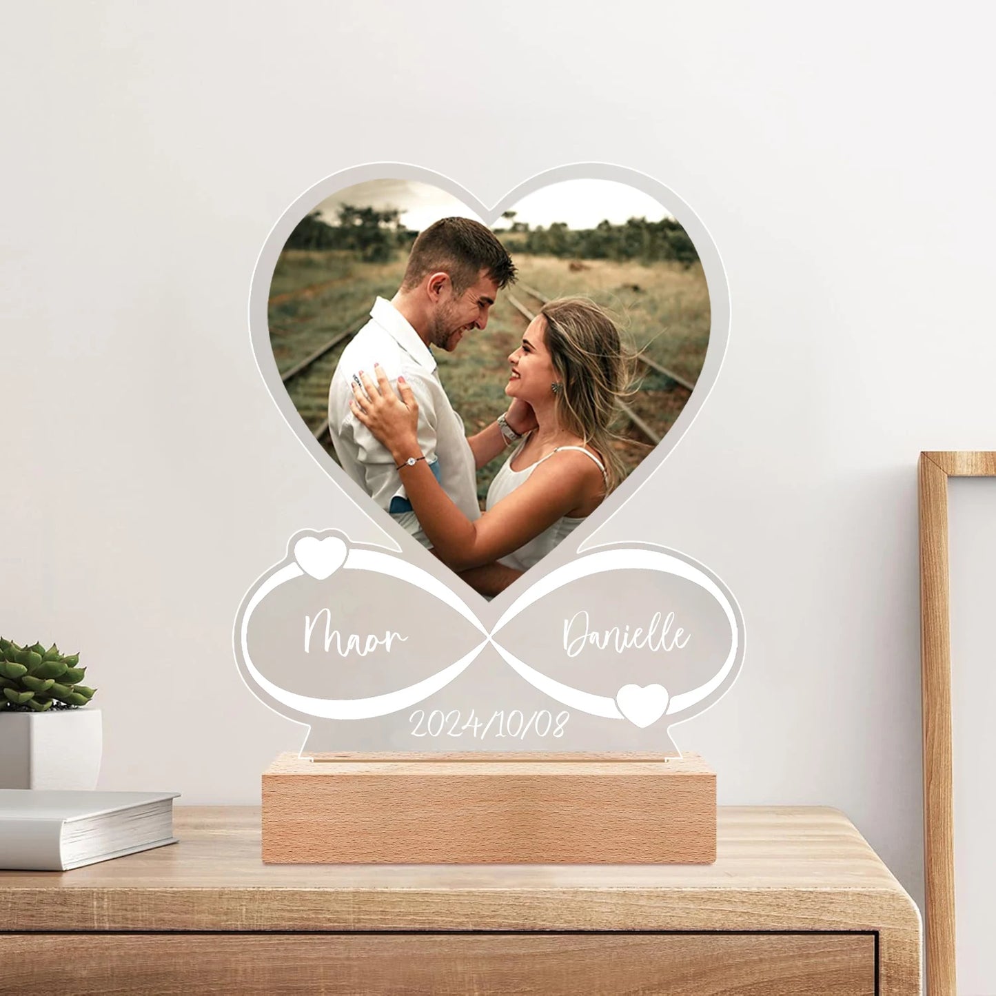 Anniversary Couples Gifts Custom Photo Love Frame Personalised Acrylic Plaque Valentine's Day Giftware for Him Her
