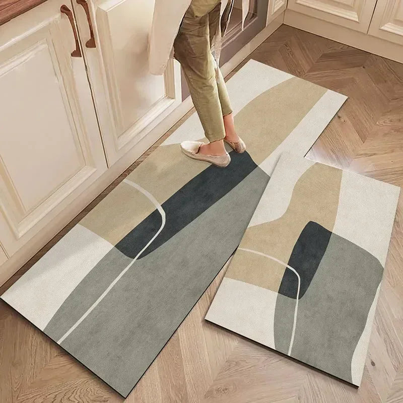 Carpet for Kitchen Floor Mat Pvc Waterproof Oil-proof Leather Rug Anti-slip Foot Mats Home Decoration