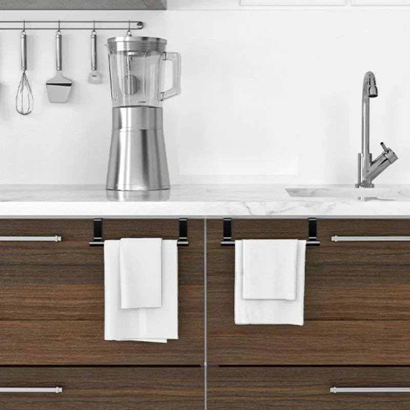 Towel Rod Steel Metal Wire Over Cabinet Towel Rack Storage Organiser Bathroom Door Hanging Towel Rack Punch-free Rag Hanger