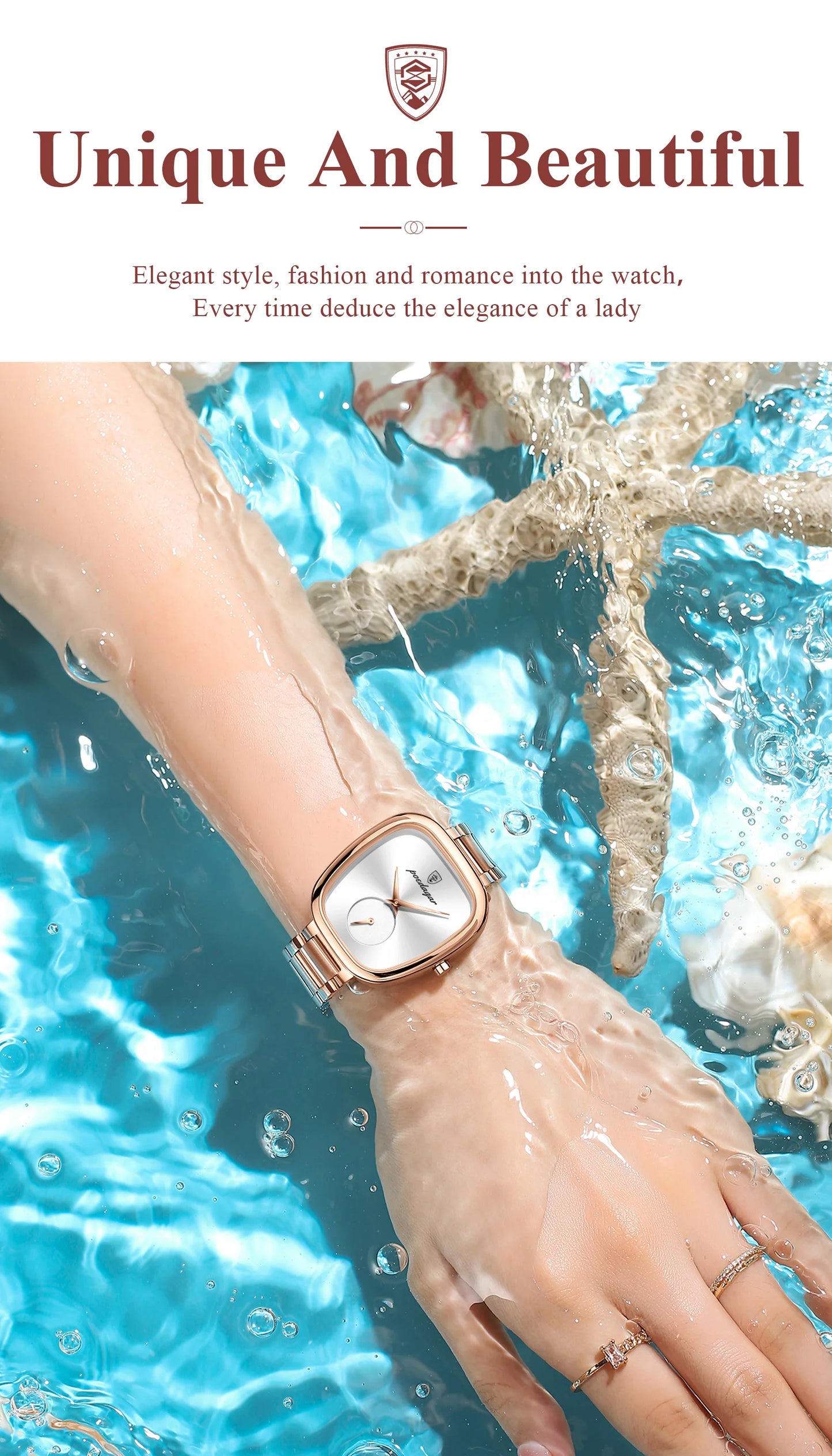 POEDAGAR Fashion Watch For Woman Waterproof Stainless Steel Quartz Couple Watches High Quality Ladies Wristwatch Girlfriend Gift