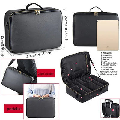 Professional Travel Makeup Cosmetic Bag