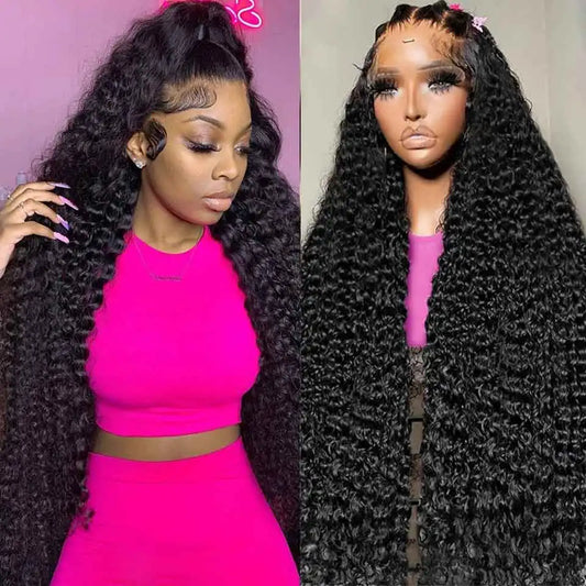 30 40 Inch Loose Deep Wave Lace Frontal Wig 13x6 Hd Curly Human Hair Lace Front Wigs For Women 13x4 360 Water Wave Pre Plucked