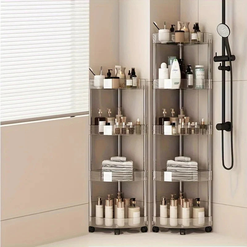 Shelf Trolley Bathroom Organiser Shelves Kitchen Home Large Capacity Storage Rack Acryl Cart Corner Cosmetic Organiser Supplies