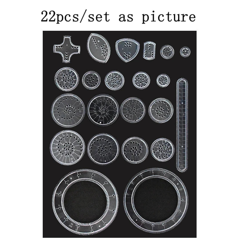 Funny Spirograph Drawing Toys Set Montessori Education Geometric Ruler Toys Drawing Accessories Creative Educational Kids Toy