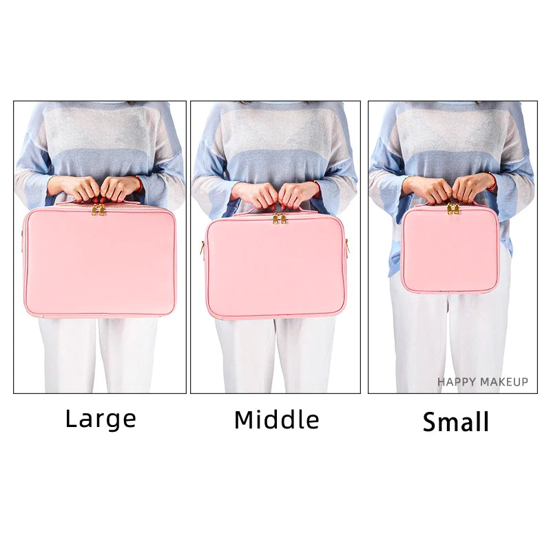 Waterproof PU Leather arge Capacity Storage Make up Cosmetic Bag