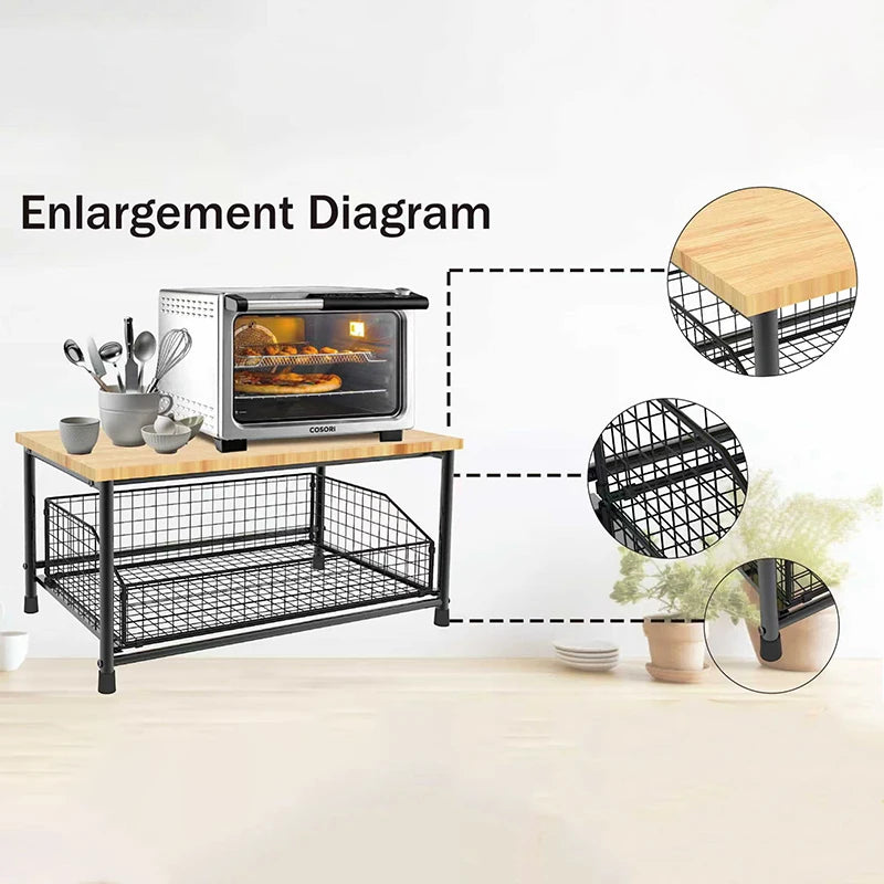 Kitchen Countertop Organiser – Multi-Use Storage Shelf for Microwave, Coffee Machine &amp; More