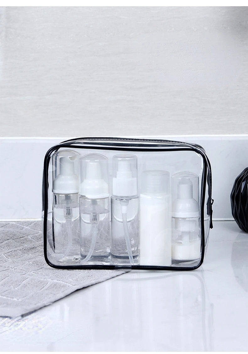 Transparent PVC Waterproof Zipper Makeup Cosmetic Bag
