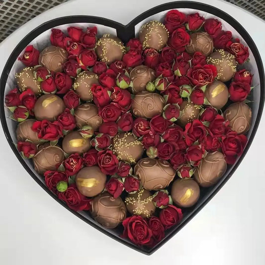 Empty 31x31cm Large Mothers Day Chocolate Sweets Charcuterie Packaging Heart Shaped Gift Box With Window