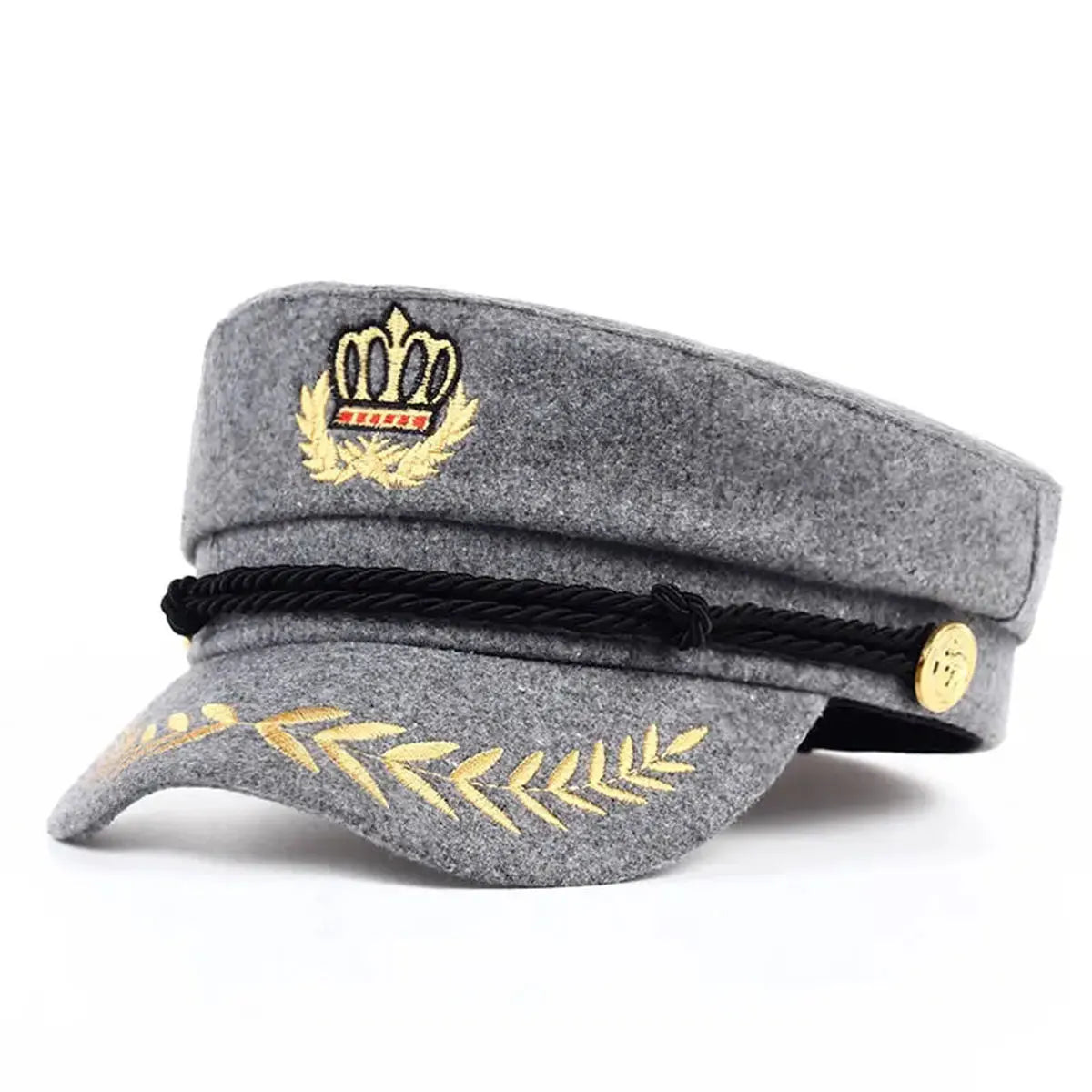 1piece Unisex Crown Wheat Embroidered Navy Cap Outdoor Sunscreen Leisure Hat Spring Autumn Travel Tourism Beach Vacation