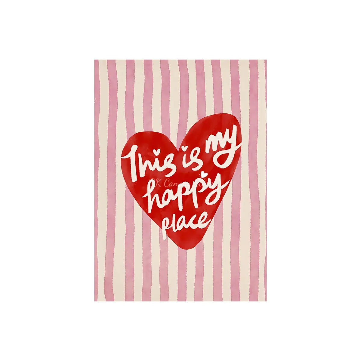 "This Is My Happy Place" Heart Quote Canvas Print Poster Modern Minimalism Art Prints Bedroom Living Room Wall Art Home Decor