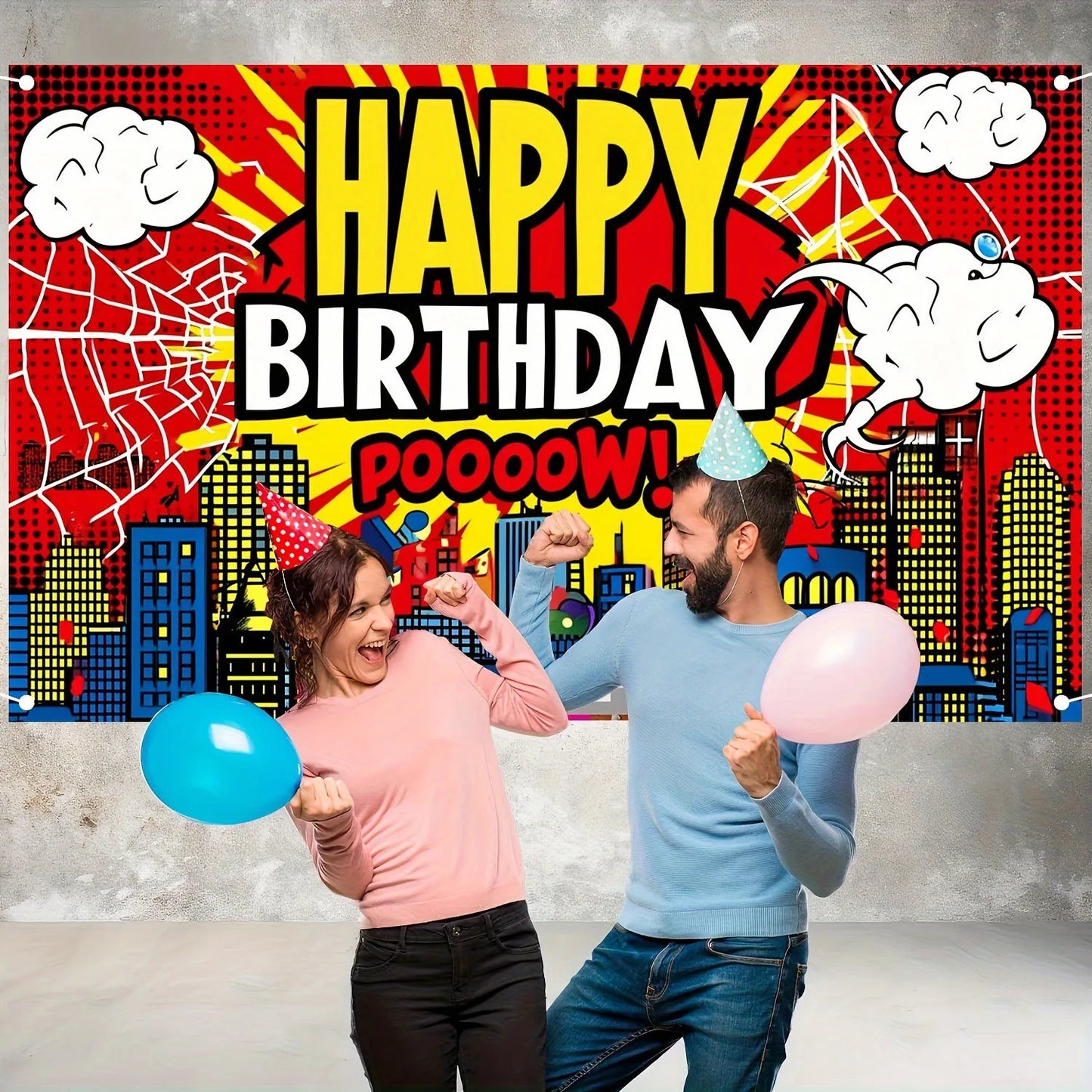 Superhero City Photo Background Children Baby Boy Birthday Party Photography Backdrop Wall Cake Table Decoration Banner