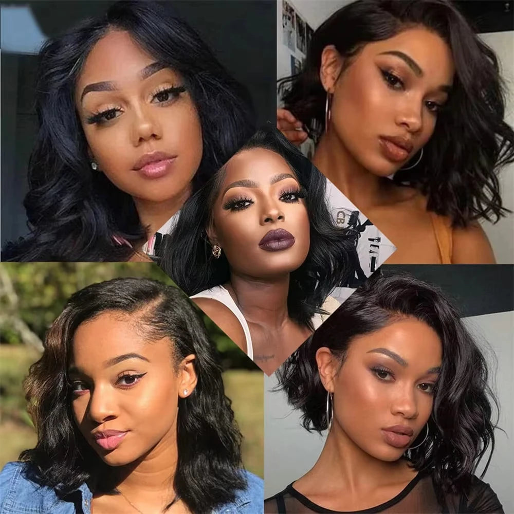 14 Inch Body Wave Wear And Go Glueless Human Hair Wigs Bob Wigs For Women Ready To Go 5x4 Pre Cut Lace Wig Human Hair loose Wave