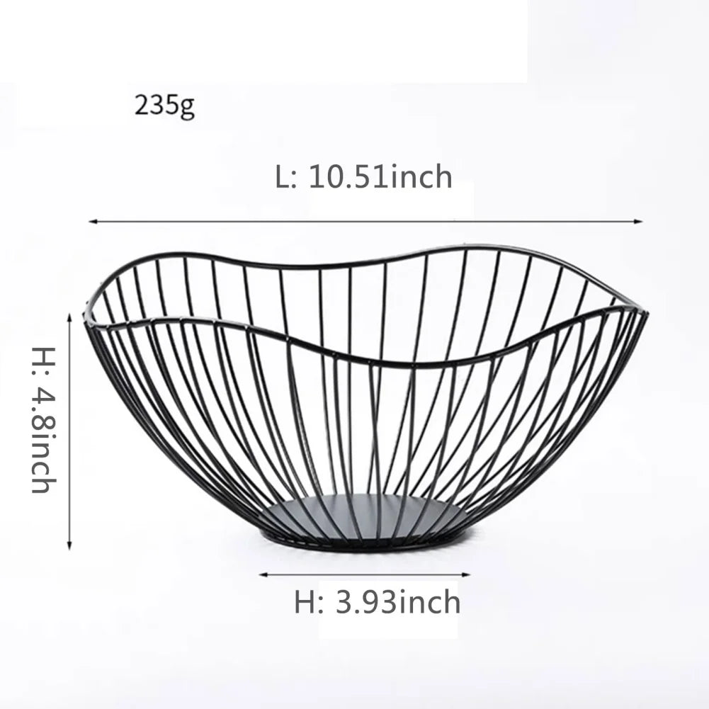 Metal Fruit Basket Simple Fruit Basin Multi-Size Iron Snack Bread Vegetable Storage Bowls Kitchen Eggs Dessert Holder Organiser