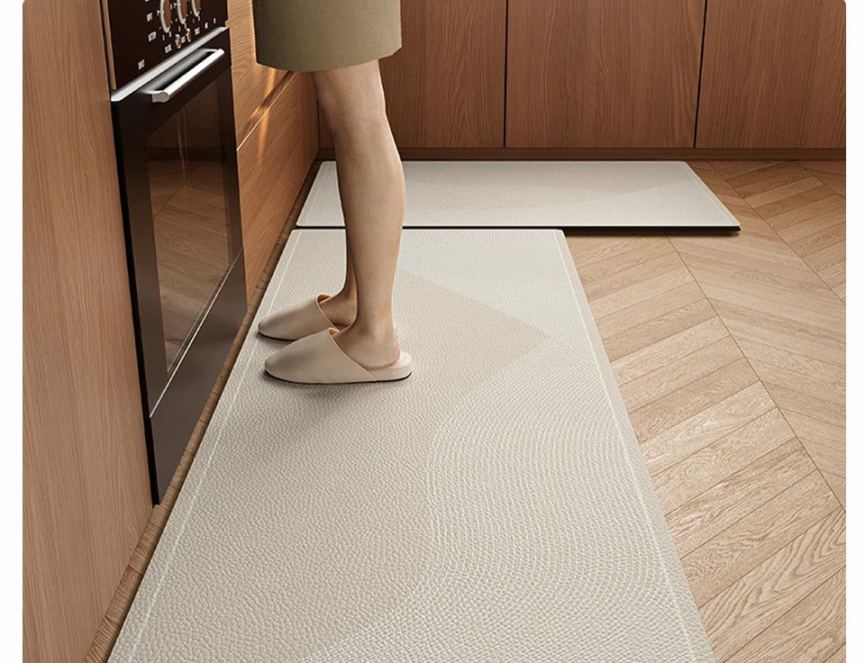 Kitchen Mat Waterproof Non-slip Rugs Leather Carpet Anti-fatigue Pvc Floor Mats Oil-proof Easy To Clean Anti-slip Area Long Rug