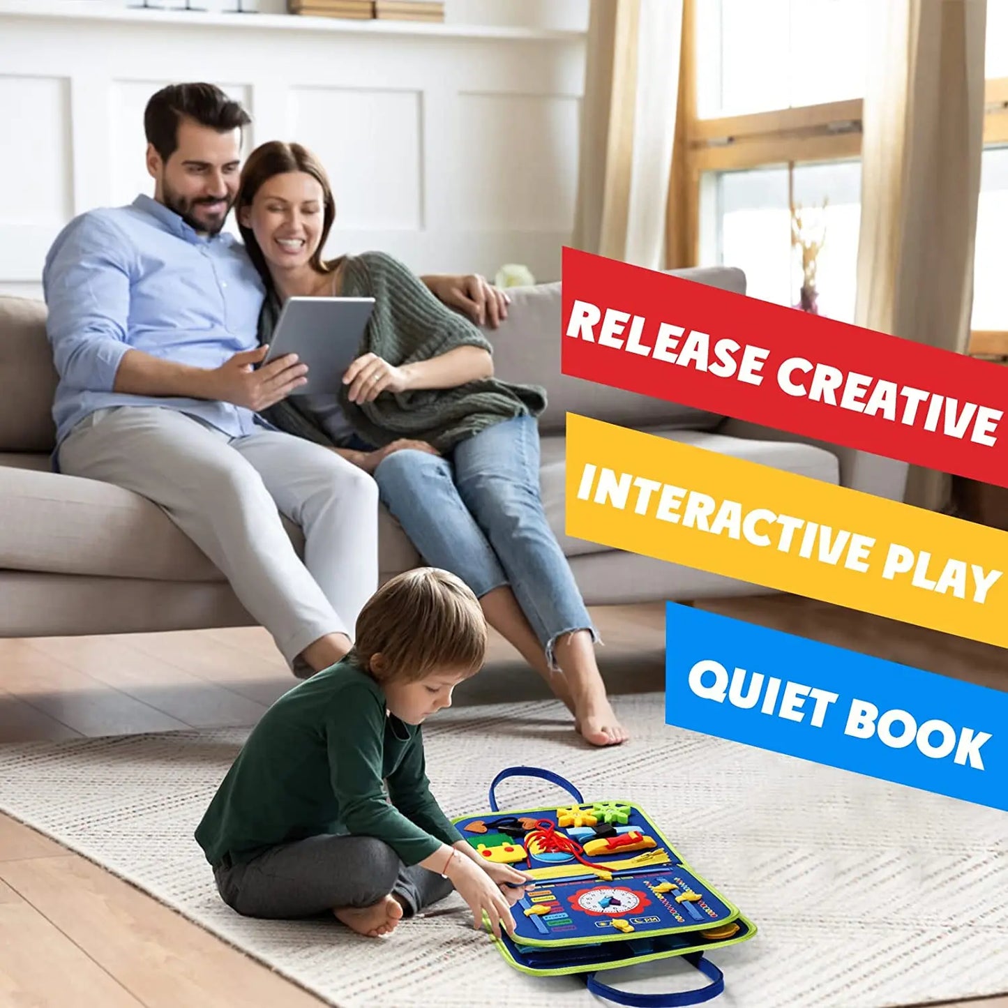 Sensory Tactile Mat Developmental Education Toy Montessori Busy Board Life Skills Fine Motor Learning Activities Toys for Kids