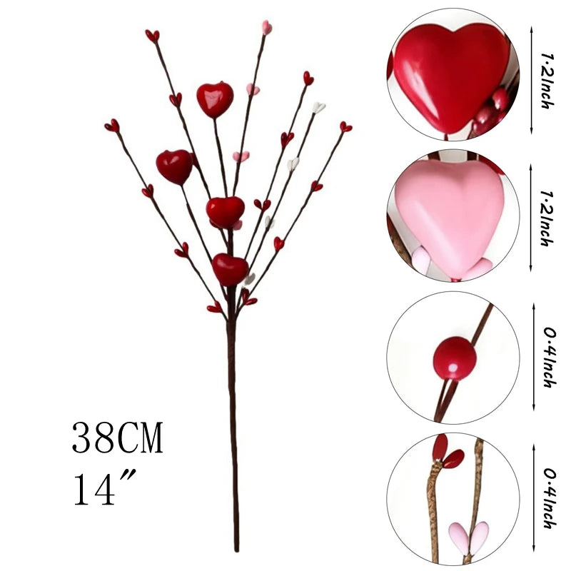 1/3Pcs Artificial Flowers Love Bouquet 38CM Fake Flower for Home Decor Wedding Valentine's Day Decoration Ornaments Accessories
