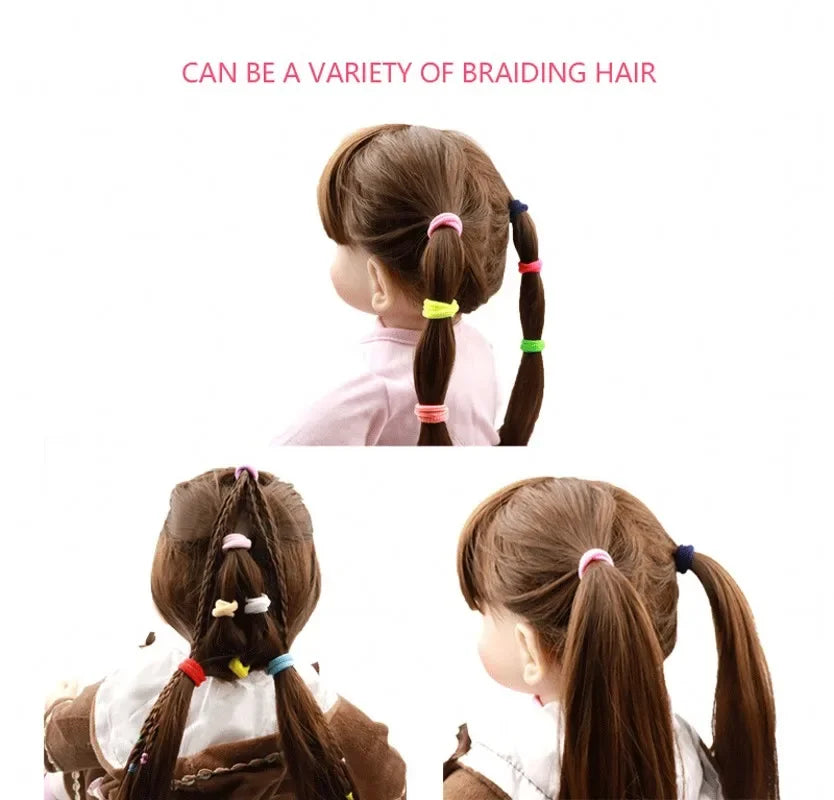 200Pc Colorful Nylon Elastic Hair Bands