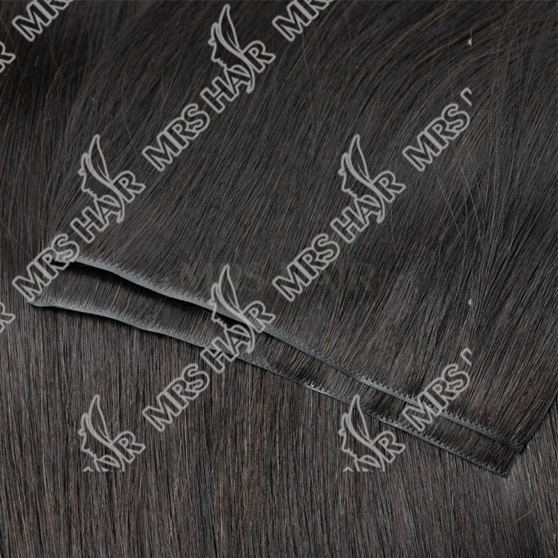 Invisible Thick PU Clip In Human Hair Extensions Seamless PU Weft Tape Clip on Hair For Thick Raw Hair 7PCS 12-24inch 100G-120G