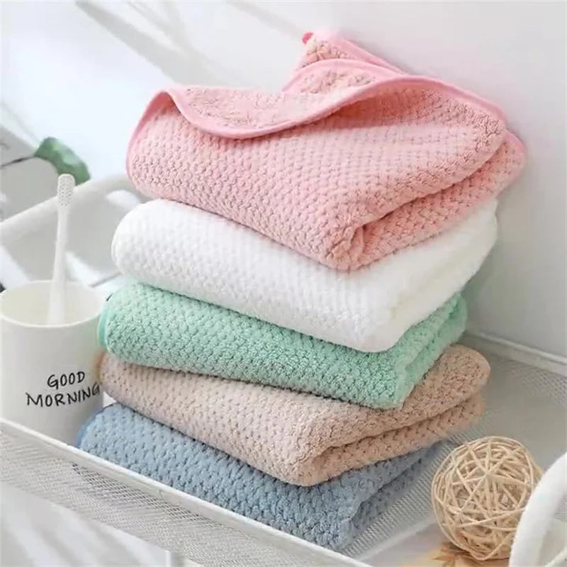 New Pineapple Big Towel Coral Plush Face Wash Soft, Water Absorbent, Non Hair Falling Bath Towel Sports Beach Towel