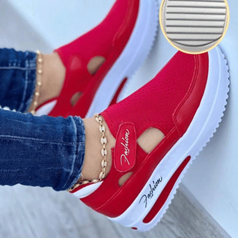 Red Canvas Tennis Shoes