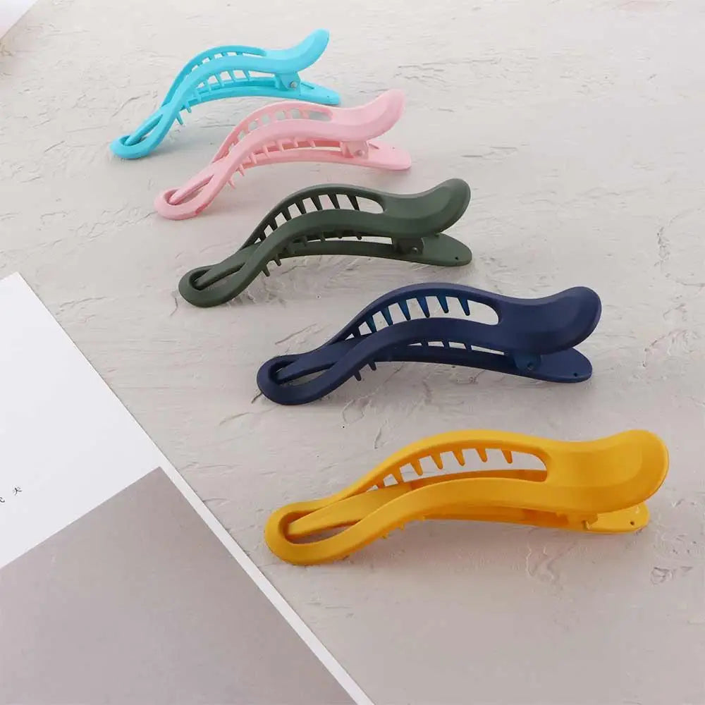 Large Matte Candy Color Hair Claw – Simple Plastic Duckbill Clip for Women and Girls