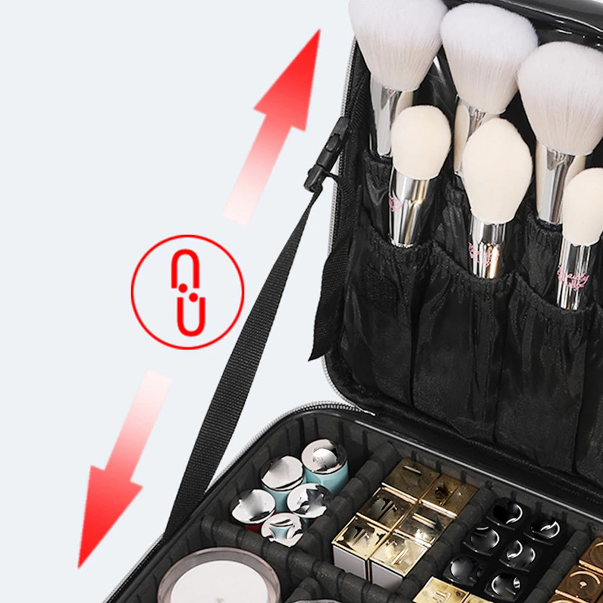 Large Waterproof Travel Organise Cosmetic Box PU Makeup Case