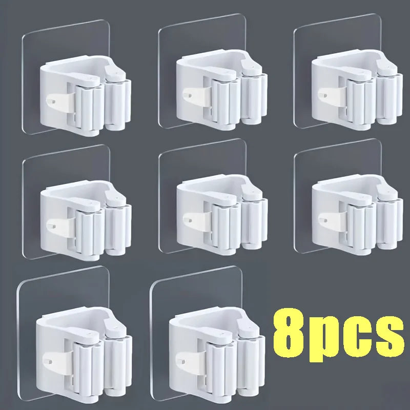 10Pc Wall Mounted Mop Organiser Holder