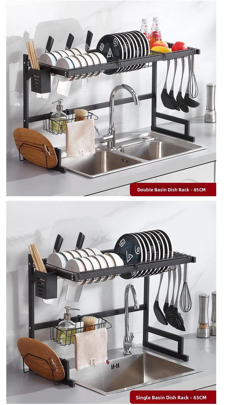 Kitchen Sink Multi-Function Rack Dish Drainer Plate Bowl Storage Shelf Countertop Home Use Organiser Utility Rack Shelf